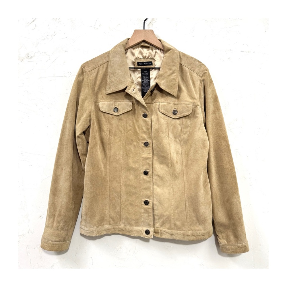 Joseph Suede Trucker Jacket – Tan / Beige, Size L